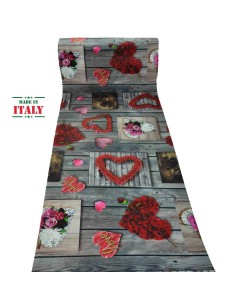 Cuori Tavole tappeto cucina stampa digitale AL TAGLIO