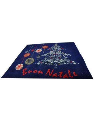 Tappeto blu BUON NATALE passatoia 100x110 cm. B6