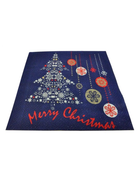 Tappeto blu Merry Christmas passatoia 100x110 cm. B6Bis