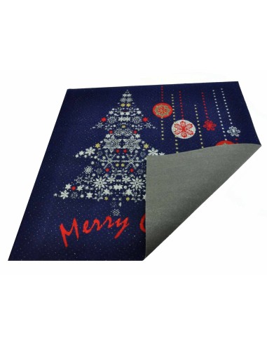 Tappeto blu Merry Christmas passatoia 100x110...