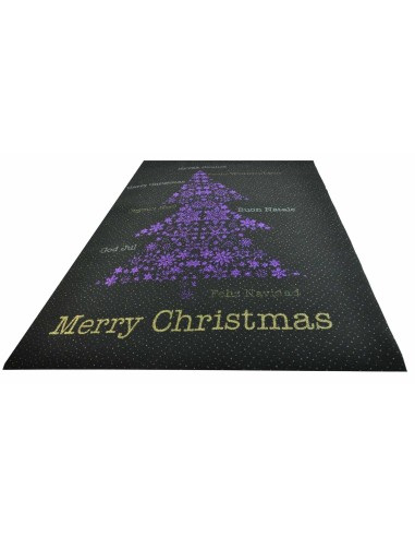 Tappeto nero Albero di Natale passatoia 100x134...