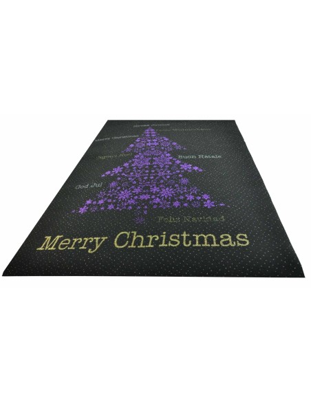 Tappeto nero Albero di Natale passatoia 100x134 cm. N2
