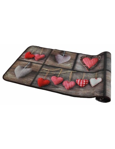 Tappeto cucina GRAFIC CUORI largo 57 cm. varie...