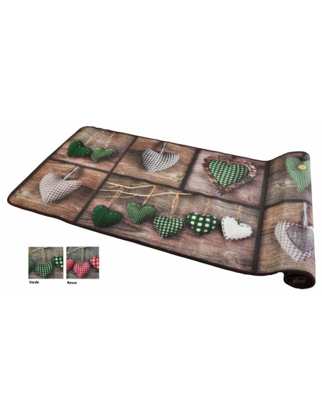 Tappeto cucina GRAFIC CUORI largo 57 cm. varie misure