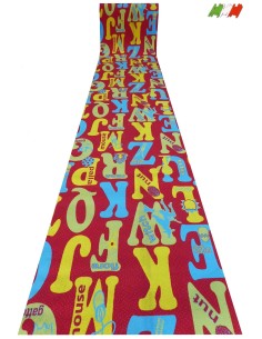 Tappeto corsia su misura taglio a vivo H. 100 cm. LETTERS
