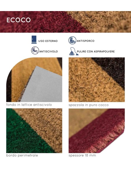 Zerbino rettangolare in cocco ECOCO BORDO