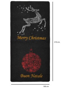 Tappeto natalizio resinato bordato MERRY CHRISTMAS E BUON... 2
