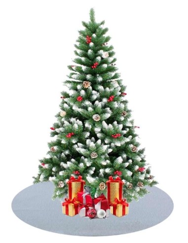 Tappeto per albero di Natale bianco rotondo