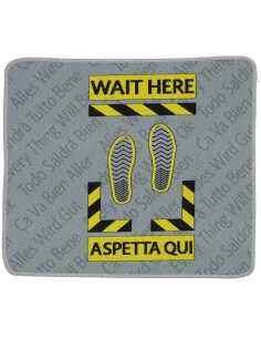 Zerbino tappetino ingresso 62x57 cm. WAIT HERE GIALLO