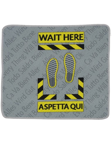 Zerbino tappetino ingresso 62x57 cm. WAIT HERE...