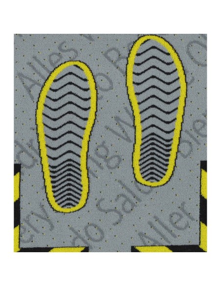 Zerbino tappetino ingresso 62x57 cm. WAIT HERE GIALLO