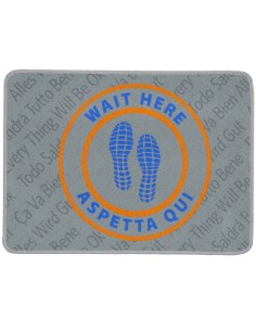 Zerbino tappetino ingresso 50X68 cm. WAIT HERE ARANCIO