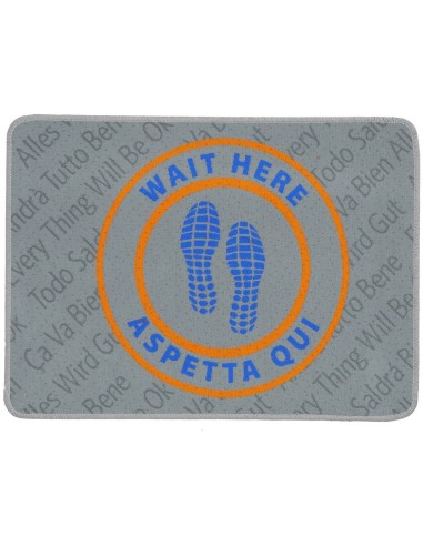 Zerbino tappetino ingresso 50X68 cm. WAIT HERE...