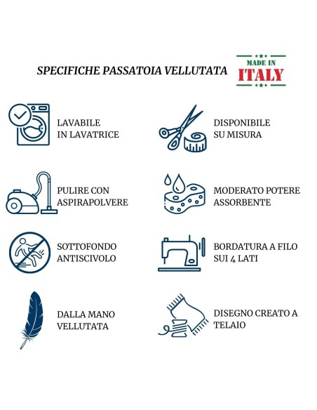 Passatoia lavello antiscivolo e lavabile larga 50 cm ESAGONO