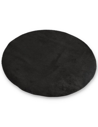 Ecopelliccia nera tappeto multiuso rotondo e...