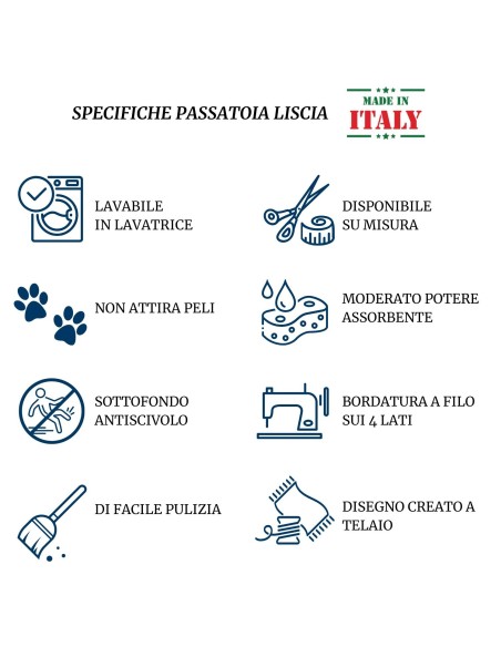 Lettere Liscio tappeto cucina largo 50 cm.