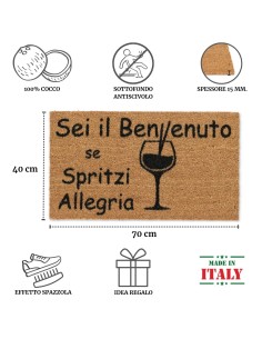 Zerbino Rettangolare in cocco cm. 40X70 ALLEGRO SPRITZ 2