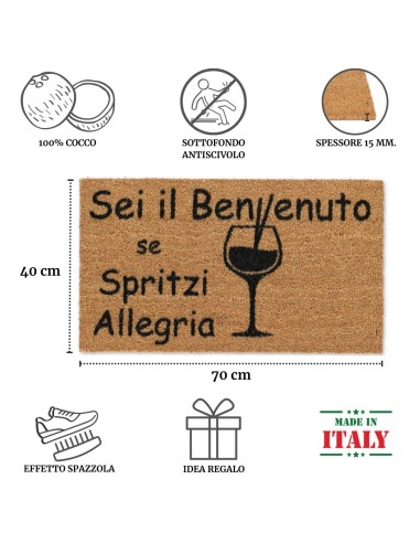 Zerbino Rettangolare in cocco cm. 40X70 ALLEGRO...