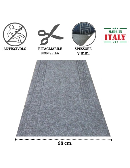 Grek tappeto passatoia inca larga 68 cm al metro