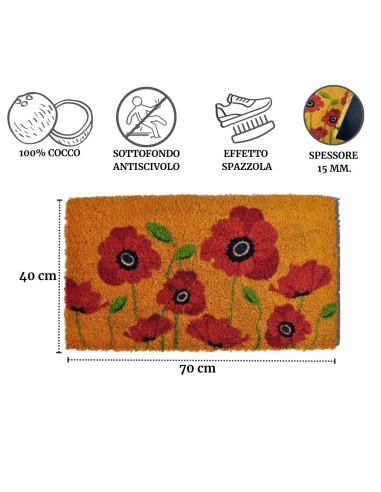 Papavero zerbino in cocco cm 40X70