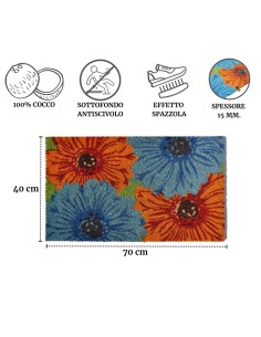 Fiori zerbino in cocco cm 40X70 2