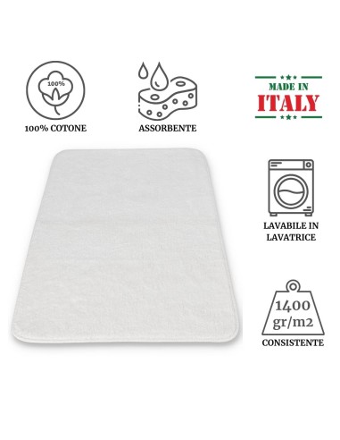 Tappeto bagno puro cotone LISCIO BLANC