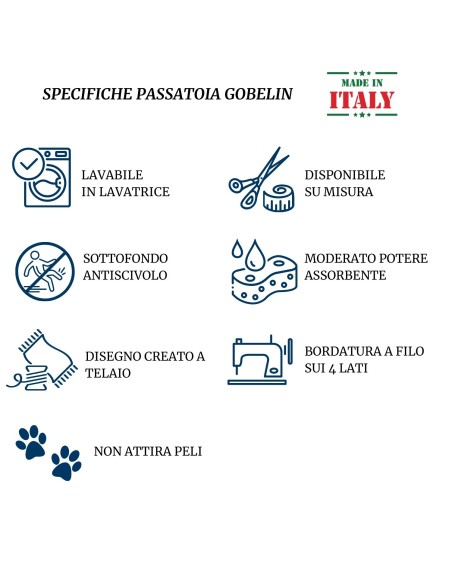 Tappeto cucina MELANGE largo 53 cm.