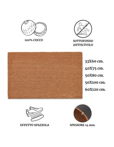 Zerbino ingresso in cocco naturale GREGGIO