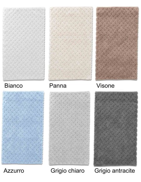 Tappeto bagno cotone antiscivolo 60x110 cm. INTRECCIO