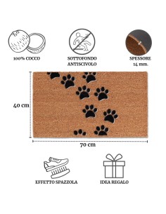 Zerbino ingresso simpatico in cocco naturale 40X70 cm. FLOK 2