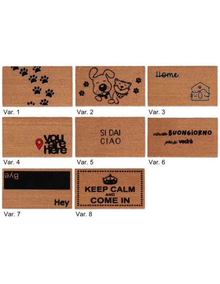 Zerbino ingresso simpatico in cocco naturale 40X70 cm. FLOK