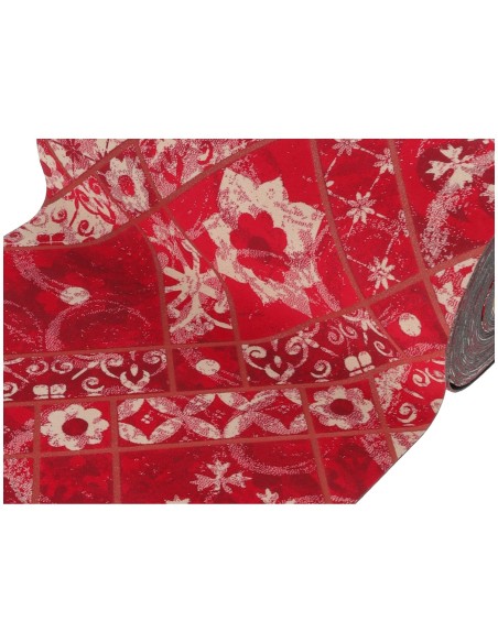 Tappeto corsia passatoia antiscivolo taglio a vivo H67 cm. ROSONE ROSSO
