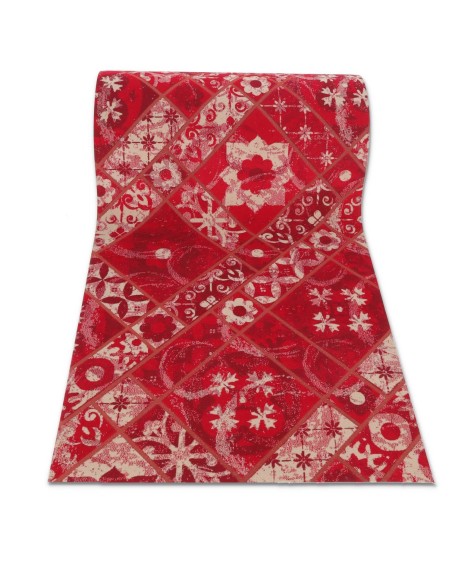 Tappeto corsia passatoia antiscivolo taglio a vivo H67 cm. ROSONE ROSSO