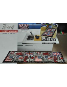 Coppia di tappeti jacquard Town 65x110 cm.